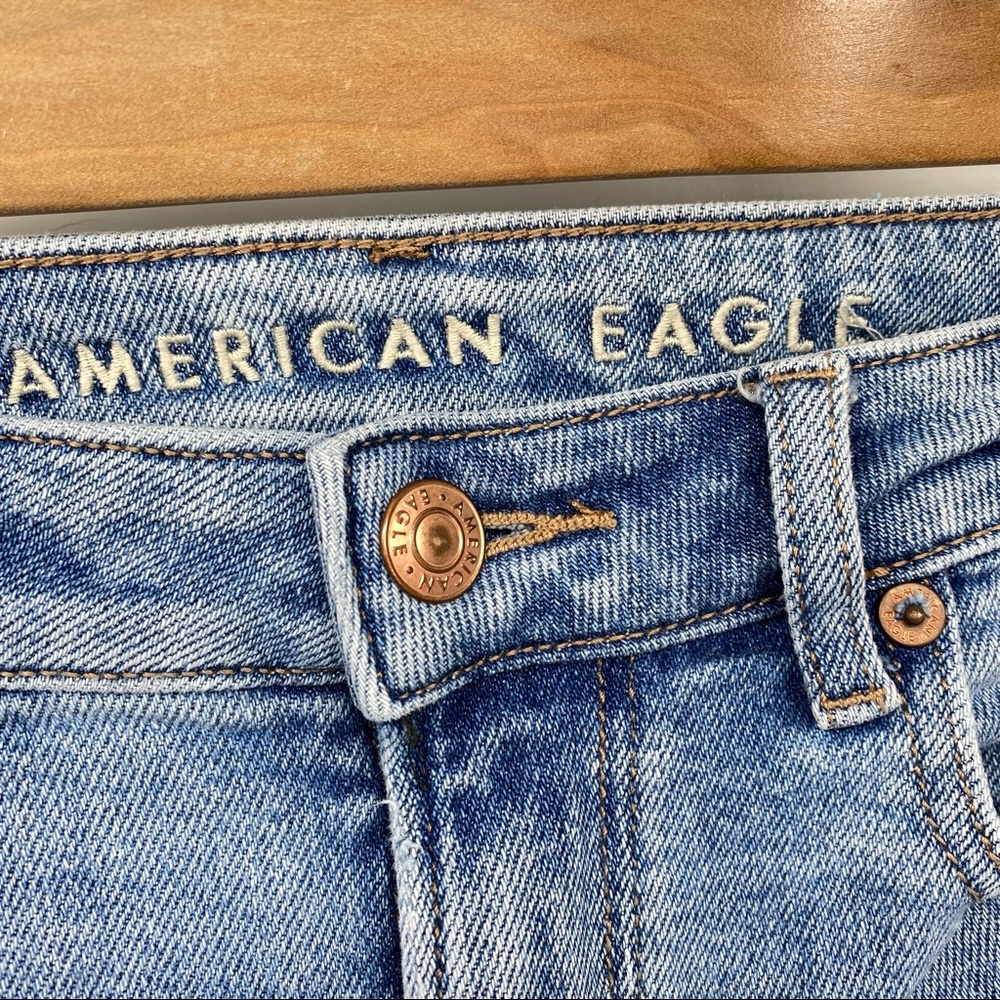American Eagle Light Wash Distressed Mom Jean - Picture 6 of 11